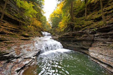 Buttermilk Falls near The Hotel Ithaca in downtown Ithaca New York